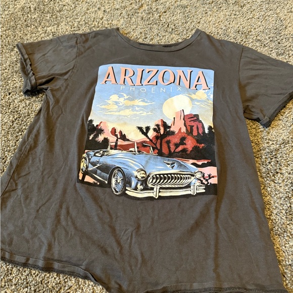 american rebel Tops - Gray Arizona Graphic Short Sleeve Tee